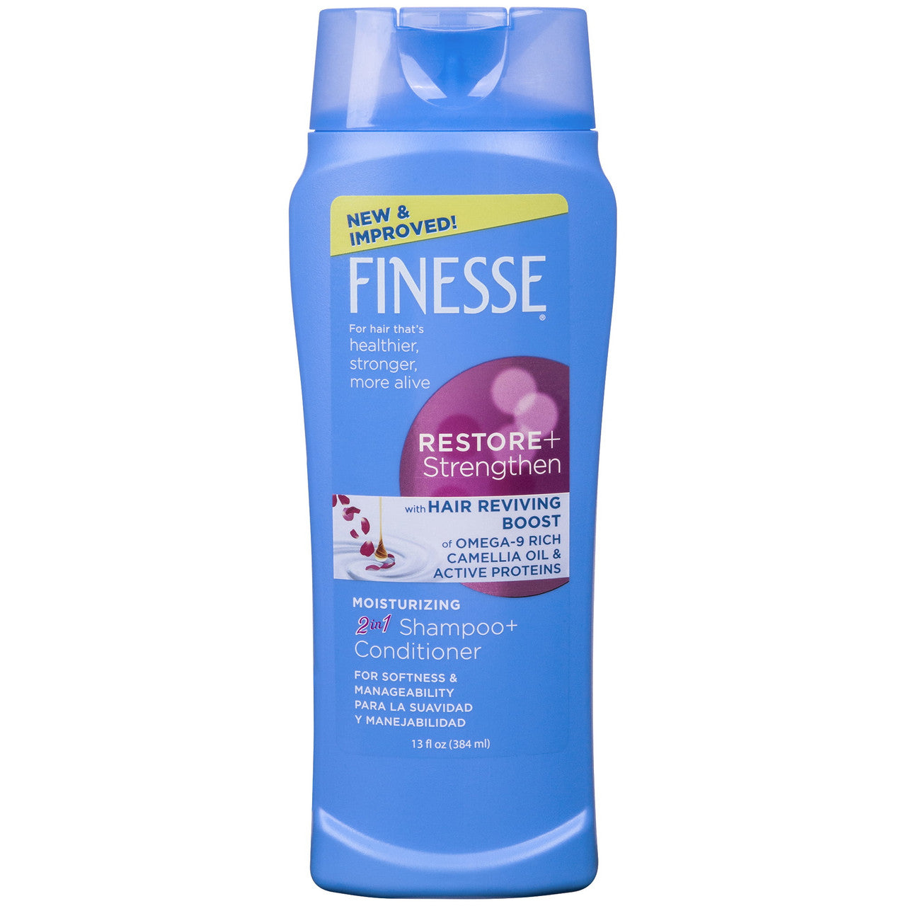 Finesse Self Adjusting Moisturizing Hair 2-In-1 Shampoo And Conditioner, 13 Oz